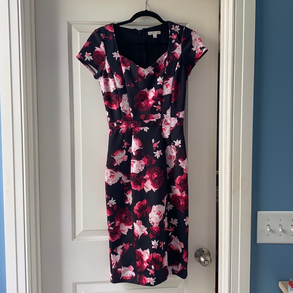 Fitted Floral Midi Dress